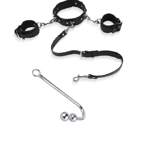 Anal Hooks 5334 Beaded Cuffs with Anal Collar and Hook Elegant 0122